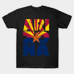 Vintage Arizona flag with star USA T-Shirt